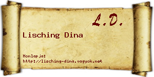 Lisching Dina névjegykártya